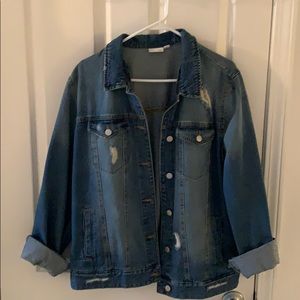 Distressed denim jacket